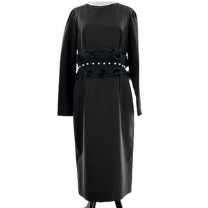 Nissa womans dress 12 44 black career modest little black dress LBD old money